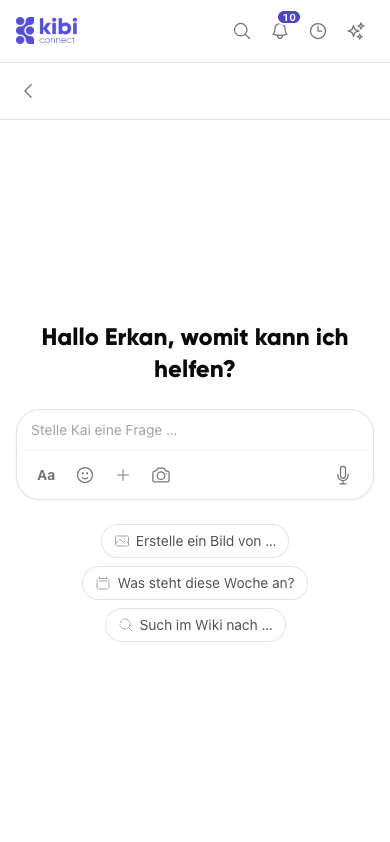 AI assistant Kai in Kibi Connect on a smartphone