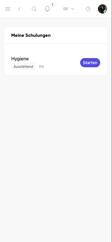 Mobile Akademie-Übersicht in der Kibi Connect App