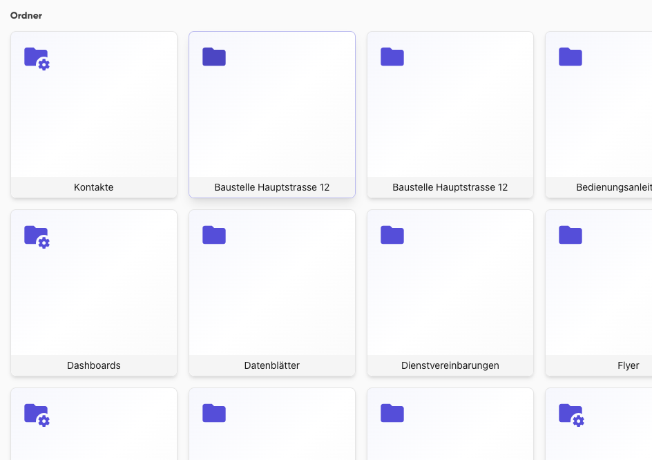 Ordnerübersicht im Dateimanager von Kibi Connect