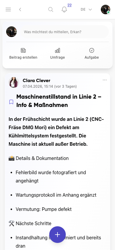 Neuigkeiten-Ansicht von Kibi Connect auf dem Smartphone
