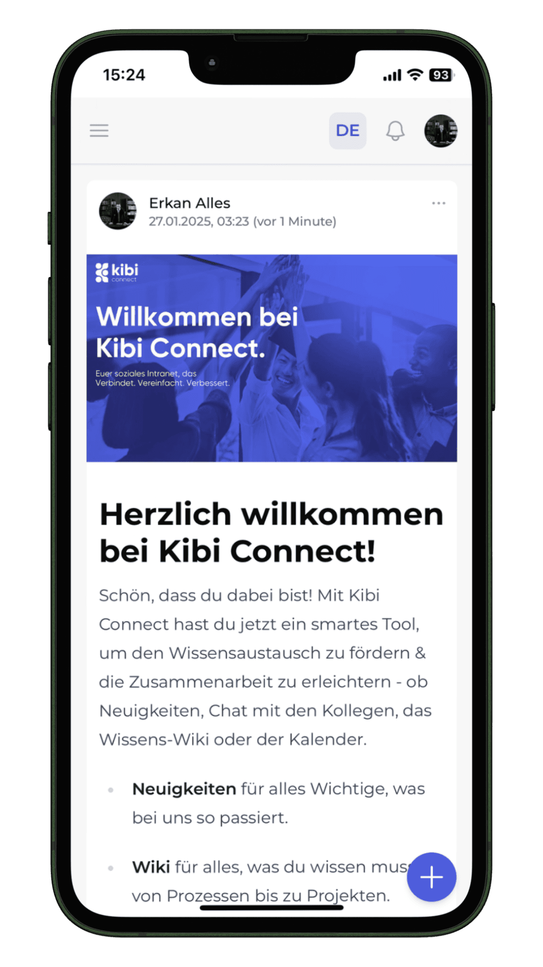 Kibi Connect App auf dem Smartphone