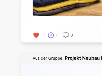 Reaktionen unter einer Neuigkeit in Kibi Connect