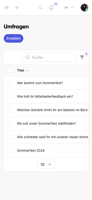 Create survey in Kibi Connect
