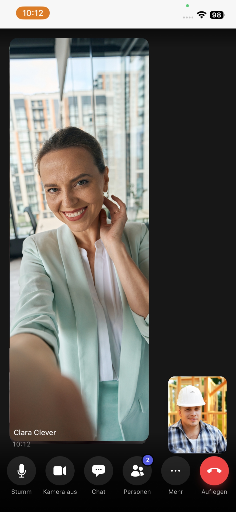 Ongoing video meeting in Kibi Connect