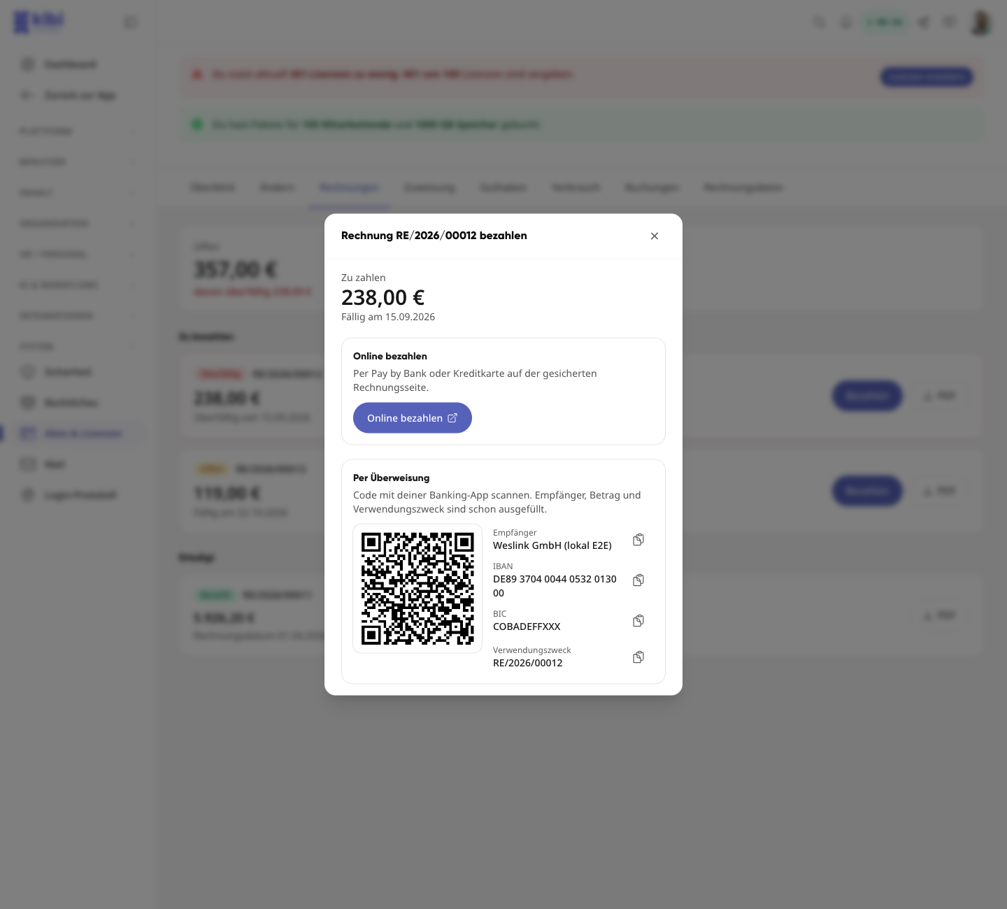 Factuur betalen via link of GiroCode