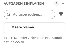 The “Schedule Tasks” section in the calendar sidebar.